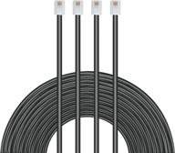 uvital 15 feet telephone landline extension cord cable line wire with standard rj-11 6p4c plugs(black 4 logo