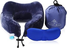 img 4 attached to 🌟 Optimal Travel Comfort Set: Royal Rest Memory Foam Travel Pillow Kit with Sleep Mask, Earplugs, Carry Bag, and Velour Cover