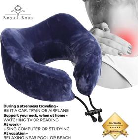 img 3 attached to 🌟 Optimal Travel Comfort Set: Royal Rest Memory Foam Travel Pillow Kit with Sleep Mask, Earplugs, Carry Bag, and Velour Cover