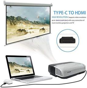 img 2 attached to 🔌 Адаптер Qidoou USB C to HDMI, выход HDMI 4K с портом USB 3.0 и портом для зарядки USB-C - совместим с Chromebook, MacBook, iMac, Samsung, проектором, монитором (серый)