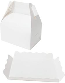 img 4 attached to 🎁 Set of 30 Small White Gable Treat Boxes with Tray - Ideal Paper Gift Boxes for Wedding, Birthday Party, Baby Shower - Size: 4.5x3.2x3.3 Inches