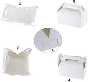 img 3 attached to 🎁 Set of 30 Small White Gable Treat Boxes with Tray - Ideal Paper Gift Boxes for Wedding, Birthday Party, Baby Shower - Size: 4.5x3.2x3.3 Inches