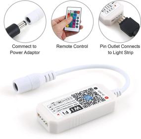 img 2 attached to 🔌 RGBZONE Smart WiFi RGB LED Controller with 24 Key RF Remote for LED Strip Light Android and iOS Mobile Phone - Works with Alexa, Google Home - Free app included