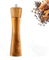 🧂 noryee wooden salt and pepper grinder mill - manual refillable shakers with adjustable coarseness - 8.5 inch (1 pack) logo