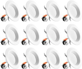 img 4 attached to 💡 Luxrite 4-Inch LED Recessed Lights, 10W, 4000K Cool White, 750 Lumens, Retrofit Can Lights 60W Equivalent, IC Rated, Baffle Trim, Energy Star, DOB, ETL & Damp Rated - Pack of 12