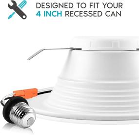 img 2 attached to 💡 Luxrite 4-Inch LED Recessed Lights, 10W, 4000K Cool White, 750 Lumens, Retrofit Can Lights 60W Equivalent, IC Rated, Baffle Trim, Energy Star, DOB, ETL & Damp Rated - Pack of 12