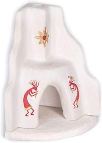 img 4 attached to 🔥 Santa Fe Incense - Southwest Style Corner Fireplace with Hand Painted Kokopelli in Spanish Red and Gold Accents - Natural Wood Incense Burner, Includes 40 Piñon Incense Bricks