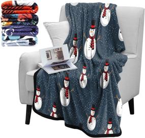 img 4 attached to 🎅 Britimes Snowman Christmas Throw Blankets - Soft Throws for Couch, 50"X60" - Perfect Daughter, Mom, Friend Gift - Snowman Print Decorative Blankets and Throws