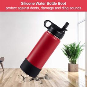 img 2 attached to 🧴 Water Bottle Silicone Boot Sleeve Cover - 5-Piece Set, Anti-Slip Bottom, compatible with Hydro Flask, Simple Modern, Takeya, MIRA, Iron Flask Water Bottles