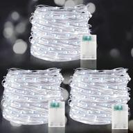 🎄 turnmeon 3 pack christmas lights: 150led/49.2ft fairy lights with timer, battery operated, cool white – indoor/outdoor xmas tree & home decorations логотип