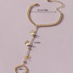 img 2 attached to 🦋 Boho Vintage Hand Harness: CSIYANJRY99 Finger Ring Bracelet with Dainty Butterfly Moon Star Design - Stylish Slave Chain Charm Jewelry for Women and Girls