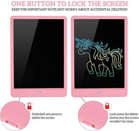 img 2 attached to 🎨 GRINETH 10-inch LCD Writing Tablet – Colorful Doodle Board for Educational Fun – Erasable Doodle Pad – Perfect Gifts for Boys and Girls (Pink)