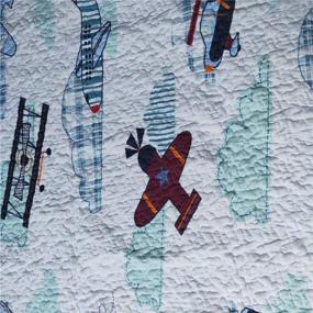 img 2 attached to 🛩️ Colorful House Airplane Plane Quilt Bedspread for Boys and Girls - 43" X 51