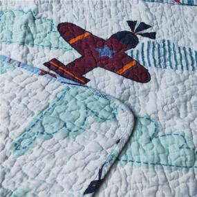 img 1 attached to 🛩️ Colorful House Airplane Plane Quilt Bedspread for Boys and Girls - 43" X 51