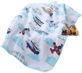 img 4 attached to 🛩️ Colorful House Airplane Plane Quilt Bedspread for Boys and Girls - 43" X 51