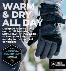 img 3 attached to 🧤 Stay Warm and Protected with Ski & Snow Gloves - Unisex Waterproof Winter Gloves for Cold Weather Skiing and Snowboarding - Wrist Leashes, Nylon Shell, Thermal Insulation, Synthetic Leather Palm