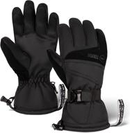 🧤 stay warm and protected with ski & snow gloves - unisex waterproof winter gloves for cold weather skiing and snowboarding - wrist leashes, nylon shell, thermal insulation, synthetic leather palm логотип