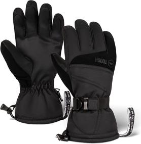 img 4 attached to 🧤 Stay Warm and Protected with Ski & Snow Gloves - Unisex Waterproof Winter Gloves for Cold Weather Skiing and Snowboarding - Wrist Leashes, Nylon Shell, Thermal Insulation, Synthetic Leather Palm