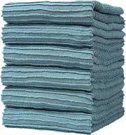 🧽 highly absorbent aqua kitchen towels - 6 pack ribbed design - large cotton hand towels - hanging loop - 340 gsm tea towels logo