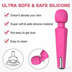 img 1 attached to 💦 Portable Waterproof Rechargeable Mini Wand Massager - Wireless Handheld Personal Massager with 8 Powerful Speeds and 20 Vibration Patterns (Pink)