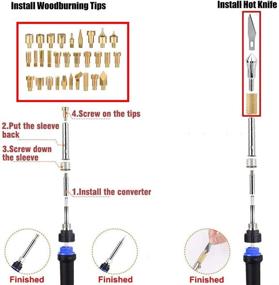 img 2 attached to 🔥 Wood Burning Kit - 128Pcs Professional Tool Set with Soldering Iron, Adjustable Temperature Pyrography Pen for Embossing, Carving, and Soldering Tips - Creative Woodburning Tool