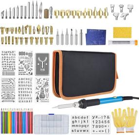 img 4 attached to 🔥 Wood Burning Kit - 128Pcs Professional Tool Set with Soldering Iron, Adjustable Temperature Pyrography Pen for Embossing, Carving, and Soldering Tips - Creative Woodburning Tool