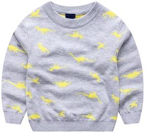 img 2 attached to 🦕 Adorable Anbaby Baby Boys Double-Deck Cartoon Dinosaur Pullover Sweaters for Children