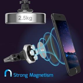 img 3 attached to Veckle Car Mount Magnetic: Universal Air Vent Phone Holder for iPhone 8 X 7 Plus, Samsung Galaxy Note 8 S8 S8 Plus - Secure and Convenient!