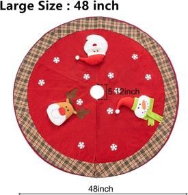 img 3 attached to 48" Double Layer Linen Burlap Christmas Tree Skirt: Reindeer, Santa, and Snowman Pattern - Christmas Party Holiday Winter Decoration