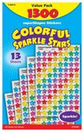 🌟 trend enterprises sparkle stars stickers - set of 1,300 - red, blue, gold, silver - 1/4 to 1/2 inches size logo