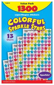 img 3 attached to 🌟 Trend Enterprises Sparkle Stars Stickers - Set of 1,300 - Red, Blue, Gold, Silver - 1/4 to 1/2 inches size