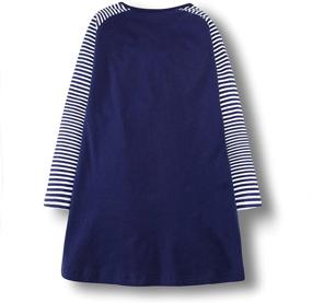 img 3 attached to 👗 Youlebao Cartoon Appliques Striped Dresses: Charming Girls' Clothing for Stylish Dresses!