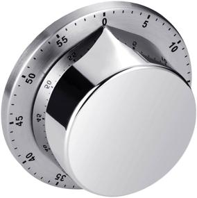 img 4 attached to ⏰ Stylish Stainless Steel Kitchen Timer with Loud Alarm - Mechanical, Magnetic Backing, No Batteries needed