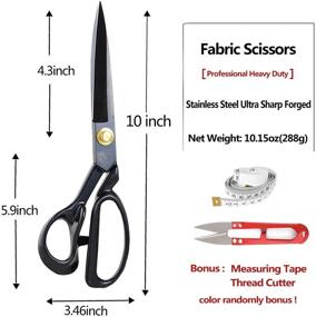 img 2 attached to 9-Inch 3-in-1 Sewing Scissors Fabric Scissors - Premium Industrial Strength High Carbon Steel Tailor Scissor Shears for Fabric, Leather, Sewing, Dressmaking, Tailoring - Ideal for Home, Office, Artists, Dressmakers