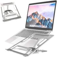 📱 jarlink adjustable laptop stand: foldable aluminum riser for macbook air/pro & dell (up to 15.6 inches) - ergonomic design - upgraded silver logo