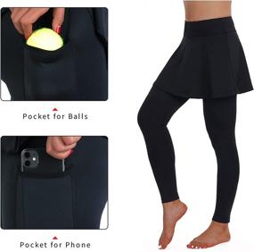 img 1 attached to 👗 ANIVIVO Skirted Legging for Women | Yoga Legging with Skirts & Pockets | Women's Tennis Leggings Clothing