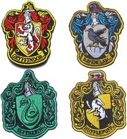 img 4 attached to Hogwarts Crest Logo Patches: Exclusive ODSP Compatible Iron-On Embroidered Set for Gryffindor, Ravenclaw, Hufflepuff & Slytherin House Fans - 4-Piece Bundle