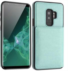 img 3 attached to LakiBeibi Galaxy S9 Plus Case: Dual Layer Leather 📱 Wallet Flip with Card Holders and Screen Protector - Mint