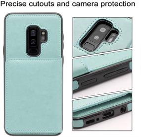 img 1 attached to LakiBeibi Galaxy S9 Plus Case: Dual Layer Leather 📱 Wallet Flip with Card Holders and Screen Protector - Mint