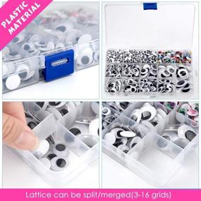 img 2 attached to 👀 FEPITO 1200-Pack Self-Adhesive Wiggly Eyes for DIY Doll Making Craft Scrapbooking Accessories - Assorted Sizes