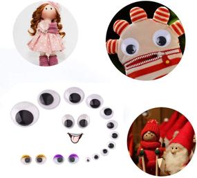 img 1 attached to 👀 FEPITO 1200-Pack Self-Adhesive Wiggly Eyes for DIY Doll Making Craft Scrapbooking Accessories - Assorted Sizes