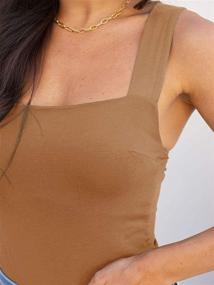 img 1 attached to REORIA Women's Sexy Square Neck Sleeveless Tank Tops Bodysuits - Unforgettable Clubwear!