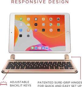 img 3 attached to 🔋 Brydge 10.2 Wireless Keyboard: Backlit, Long Battery Life - Compatible with iPad 9th, 8th & 7th Gen (Gold)