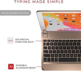 img 2 attached to 🔋 Brydge 10.2 Wireless Keyboard: Backlit, Long Battery Life - Compatible with iPad 9th, 8th & 7th Gen (Gold)