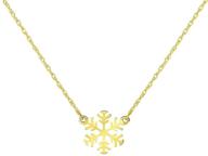 🌟 stunning 14k yellow gold mini snowflake necklace - adjustable 16" to 18" chain with spring ring clasp logo