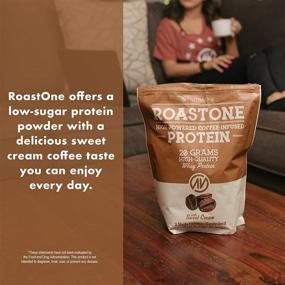 img 1 attached to RoastOne Coffee Protein Powder by NutraOne - Low Sugar & Coffee Infused Whey Protein for Energy & Focus - 150mg Caffeine & 20g Protein (Sweet Cream - 1.35 lbs.)