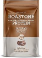 протеиновый порошок roastone coffee от nutraone - низкое содержание сахара и с примесью кофе - протеин сывороточного белка для энергии и концентрации - 150 мг кофеина и 20 г протеина (сладкий крем - 1,35 фунтов) логотип