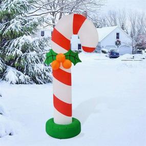 img 3 attached to 🎄 GOOSH 6 FT Height Christmas Inflatables: Festive Candy Cane Yard Decoration with LEDs – Clearance Must-Have for Holiday, Christmas, Party, Yard, Garden