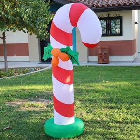 img 4 attached to 🎄 GOOSH 6 FT Height Christmas Inflatables: Festive Candy Cane Yard Decoration with LEDs – Clearance Must-Have for Holiday, Christmas, Party, Yard, Garden