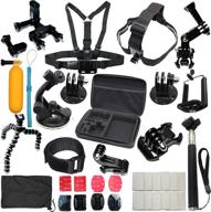 📷 gopro hero 5 6 4 3 2 1 camera accessories bundle - selfie stick, chest mount, car suction cup mount, bike mount, extension pole, floating grip, wrist strap, j hook, quick release mount (39 items) logo